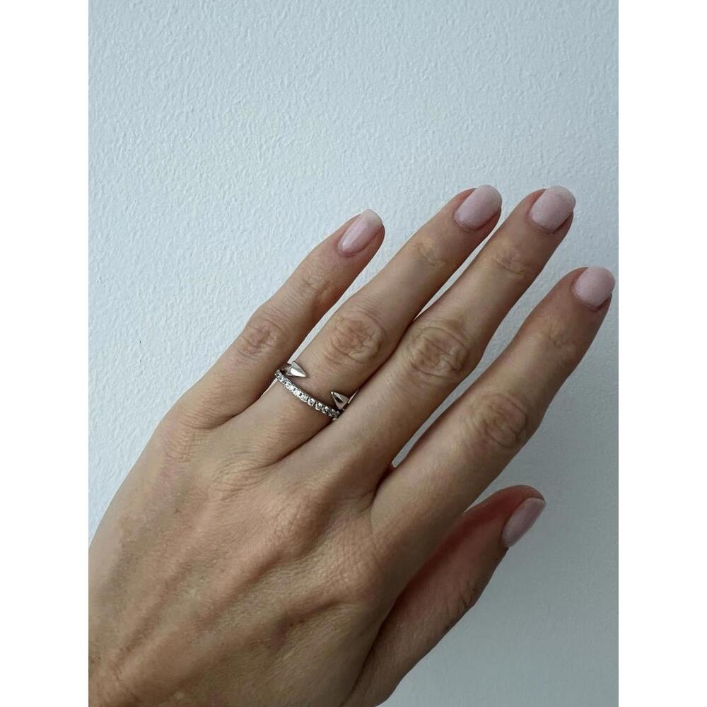 TAI Jewelry Arrow and CZ Pave Silver Ring (Brand New)